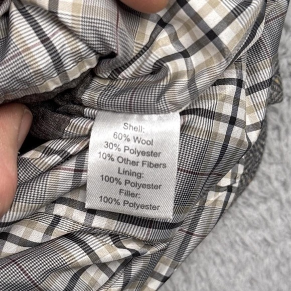 Jos. A. Bank 1905 Vest Mens XL Gray Wool Herringbone Quilted Tweed Field Pockets - Picture 7 of 12